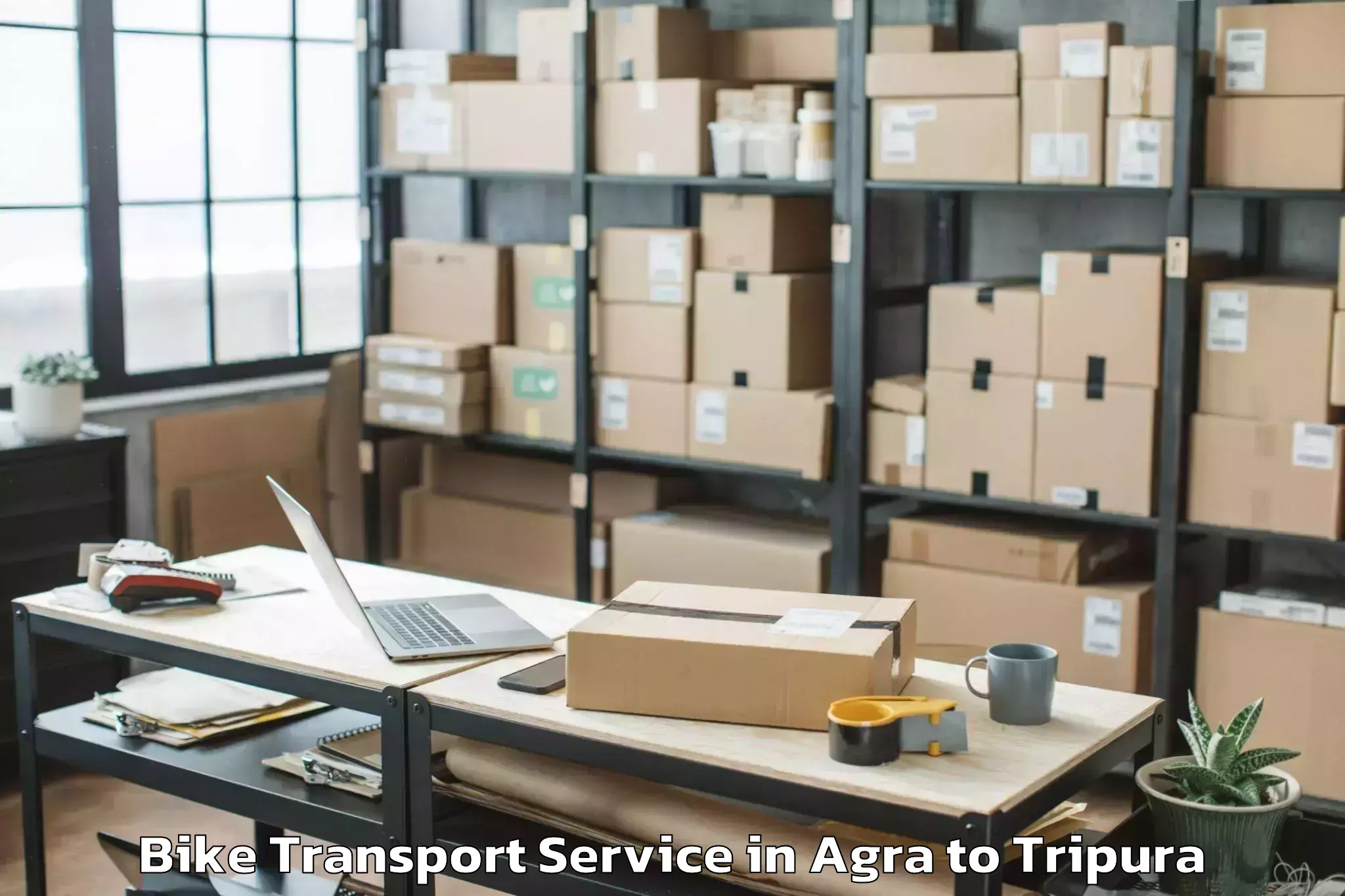 Discover Agra to Tripura Bike Transport